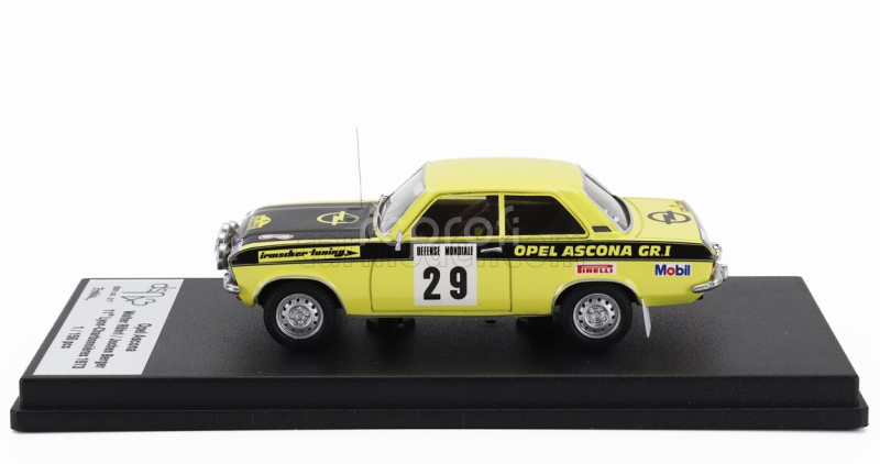 Trofeu Opel Ascona (night Version) N 29 Rally Lyon Charbonnieres 1973 Walter Rohl - Jochen Berger 1:43 Žlutá Černá