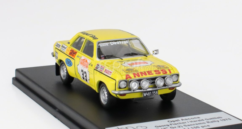 Trofeu Opel Ascona (night Version) N 33 Winner Gr.2 Rally Sanremo 1975 Georg Fischer - Harald Gottlieb 1:43 Žlutá