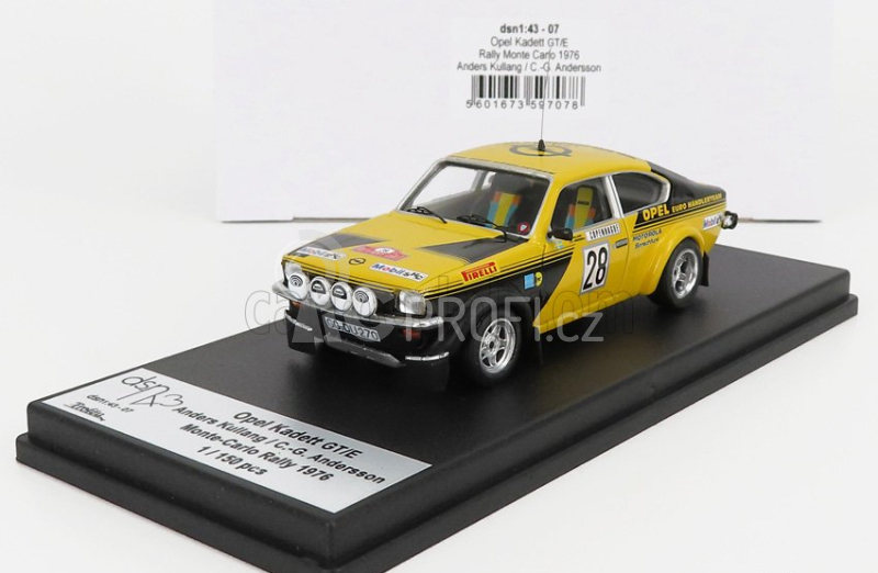 Trofeu Opel Kadett C Gt/e (night Version) N 28 Rally Montecarlo 1976 Anders Kullang - Claes Goran Andersson 1:43 Žlutá Černá
