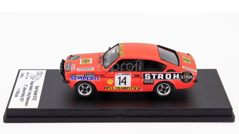 Trofeu Opel Kadett Gt/e (night Version) N 14 2nd Rally Janner 1977 Sepp Haider - Jorg Pattermann 1:43 Orange