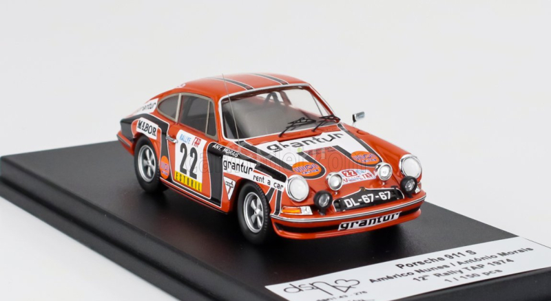 Trofeu Porsche 911 Carera Rs Coupe (night Version) N 22 Rally Tap 1974 Americo Nunes - Antonio Morais 1:43 Orange