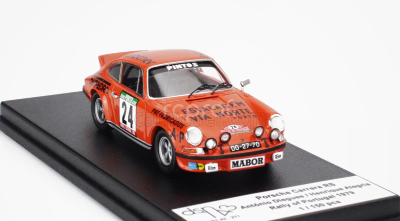 Trofeu Porsche 911 Carera Rs Coupe (night Version) N 24 Rally Portugal 1979 Antonio Diegues - Henrique Alegria 1:43 Orange