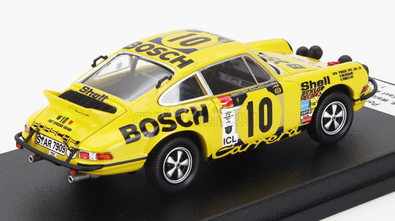 Trofeu Porsche 911 Carrera Rs Coupe (night Version) N 10 Rally East African Safari 1973 Bjorn Waldegaard - Hans Thorzelius 1:43 Žlutá