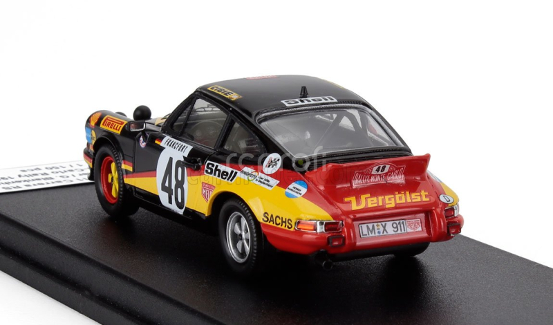 Trofeu Porsche 911 Carrera Rs Coupe (night Version) N 48 Rally Montecarlo 1976 Reiner Altenheimer - Gerd Blankenhagen 1:43 Černá Žlutá Červená