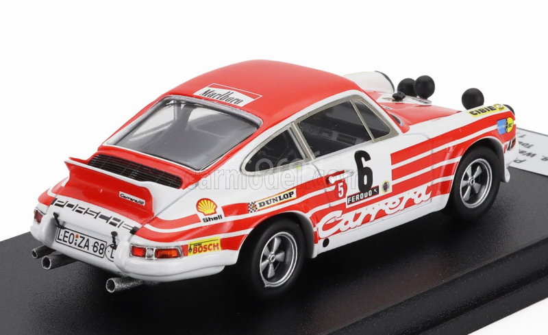 Trofeu Porsche 911 Carrera Rs Coupe (night Version) N 6 Rally Tour De Corse 1972 Bjorn Waldegaard - Hans Thorszelius 1:43 Bílá Červená