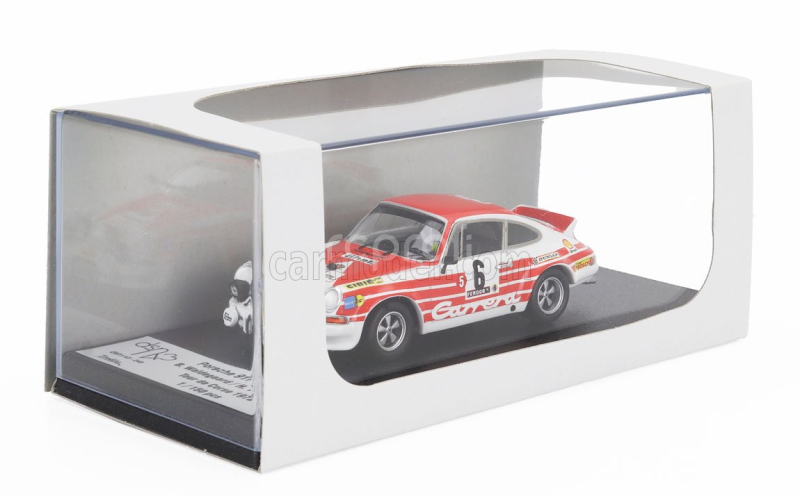 Trofeu Porsche 911 Carrera Rs Coupe (night Version) N 6 Rally Tour De Corse 1972 Bjorn Waldegaard - Hans Thorszelius 1:43 Bílá Červená