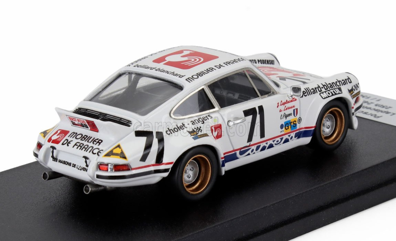 Trofeu Porsche 911 Carrera Rsr Coupe N 71 24h Le Mans 1975 Joel Laplacette - Claude Pigeon - Alain Leroux 1:43 Bílá