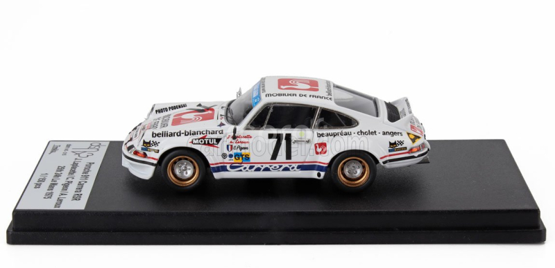 Trofeu Porsche 911 Carrera Rsr Coupe N 71 24h Le Mans 1975 Joel Laplacette - Claude Pigeon - Alain Leroux 1:43 Bílá