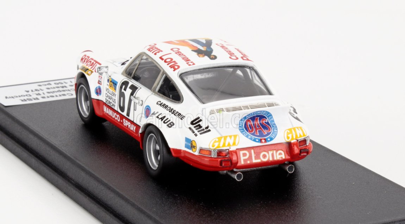 Trofeu Porsche 911 Carrera Rsr N 67 24h Le Mans 1974 William Vollery - Eric Vollery - Roger Dorchy 1:43 Bílá Zelená