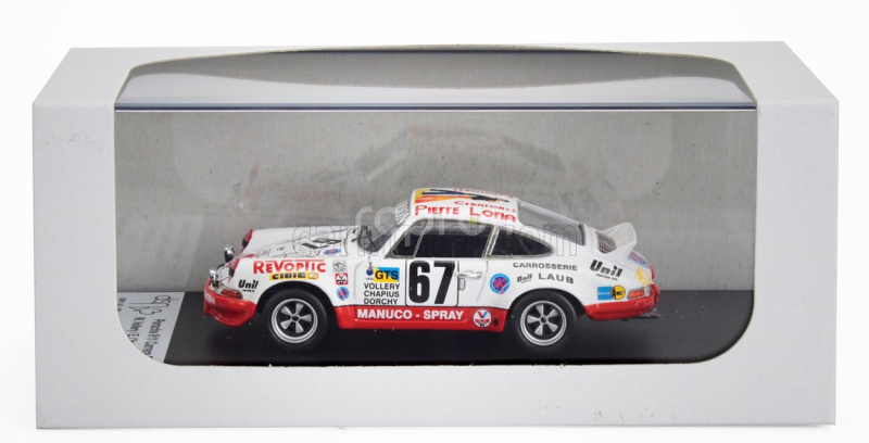 Trofeu Porsche 911 Carrera Rsr N 67 24h Le Mans 1974 William Vollery - Eric Vollery - Roger Dorchy 1:43 Bílá Zelená