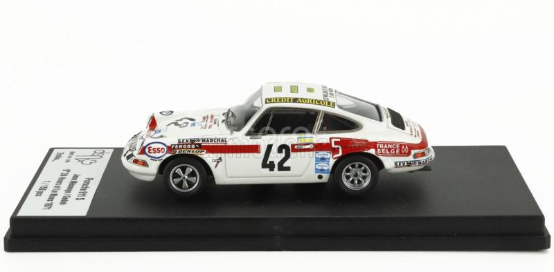 Trofeu Porsche 911s Coupe N 42 24h Le Mans 1971 Jean Mesange - Gerard Darton Merlin 1:43 Bílá Červená