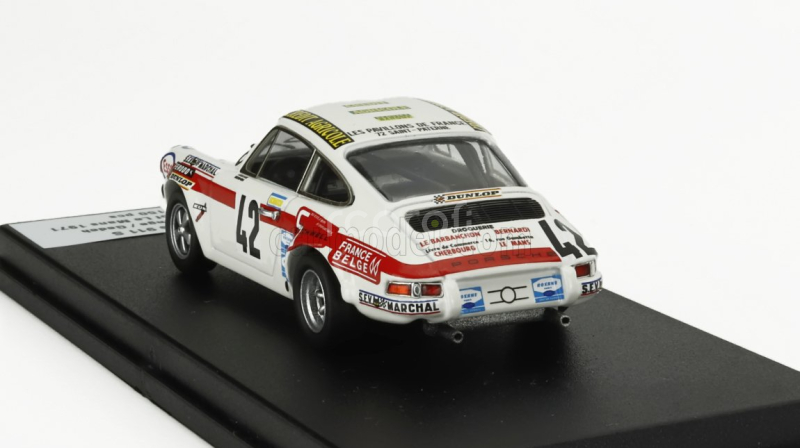Trofeu Porsche 911s Coupe N 42 24h Le Mans 1971 Jean Mesange - Gerard Darton Merlin 1:43 Bílá Červená