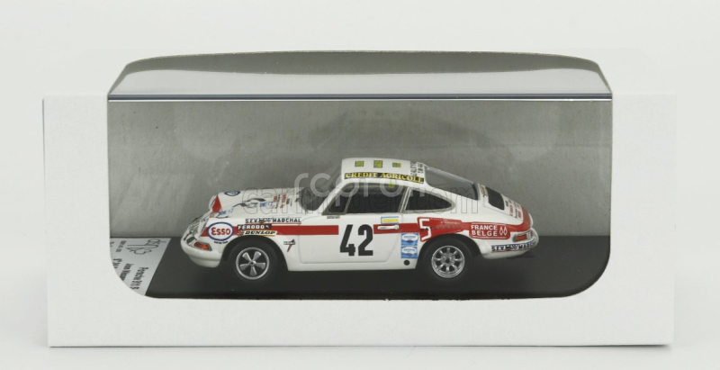 Trofeu Porsche 911s Coupe N 42 24h Le Mans 1971 Jean Mesange - Gerard Darton Merlin 1:43 Bílá Červená