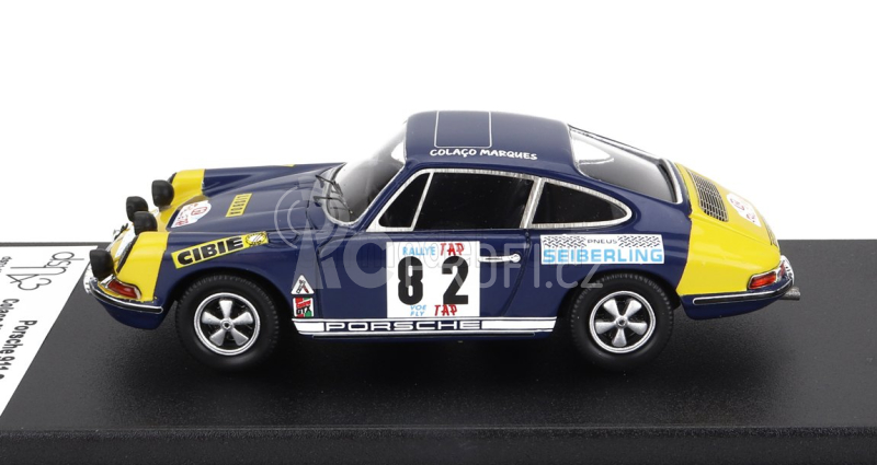 Trofeu Porsche 911s Coupe N 82 Tap Rally 1970 Colaco Marques - Jorge Cirne 1:43 Modrá Žlutá
