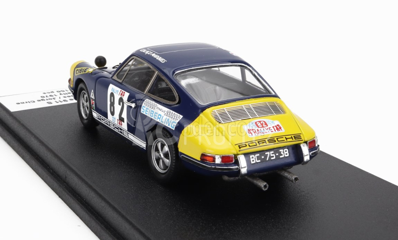 Trofeu Porsche 911s Coupe N 82 Tap Rally 1970 Colaco Marques - Jorge Cirne 1:43 Modrá Žlutá