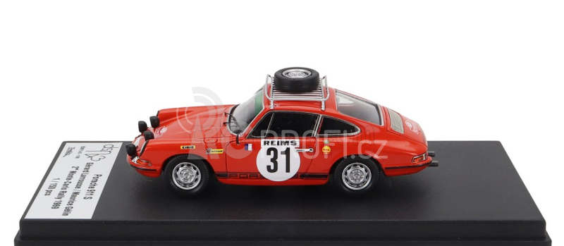 Trofeu Porsche 911s Coupe (night Version) N 31 2nd Rally Montecarlo 1969 Gerard Larrousse - Maurice Gelin 1:43 Orange