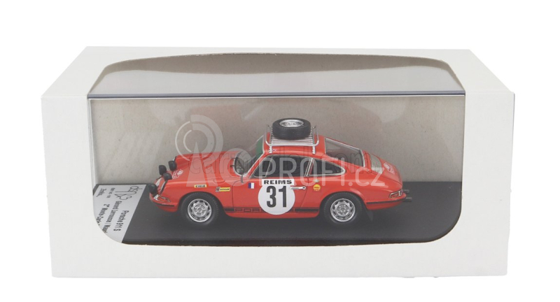 Trofeu Porsche 911s Coupe (night Version) N 31 2nd Rally Montecarlo 1969 Gerard Larrousse - Maurice Gelin 1:43 Orange