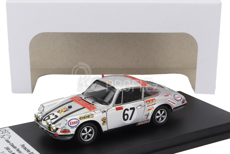 Trofeu Porsche 911s Coupe (night Version) N 67 24h Le Mans 1970 Jean Claude Parot - Jacques Dechaumel 1:43 Silver