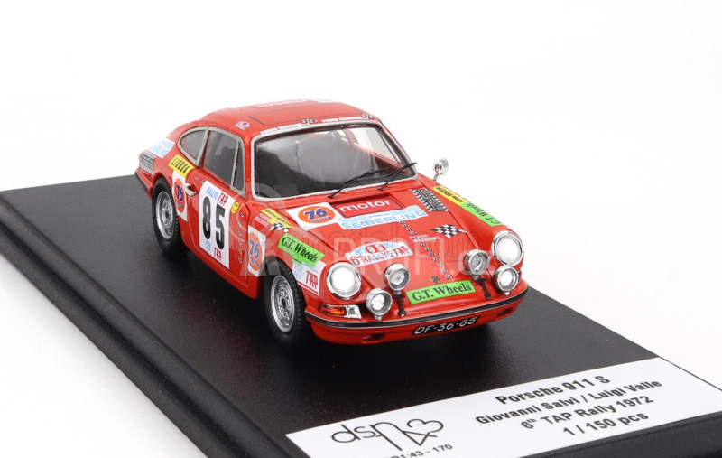 Trofeu Porsche 911s Coupe (night Version) N 85 Rally Tap 1972 Giovanni Salvi - Luigi Valle 1:43 Orange
