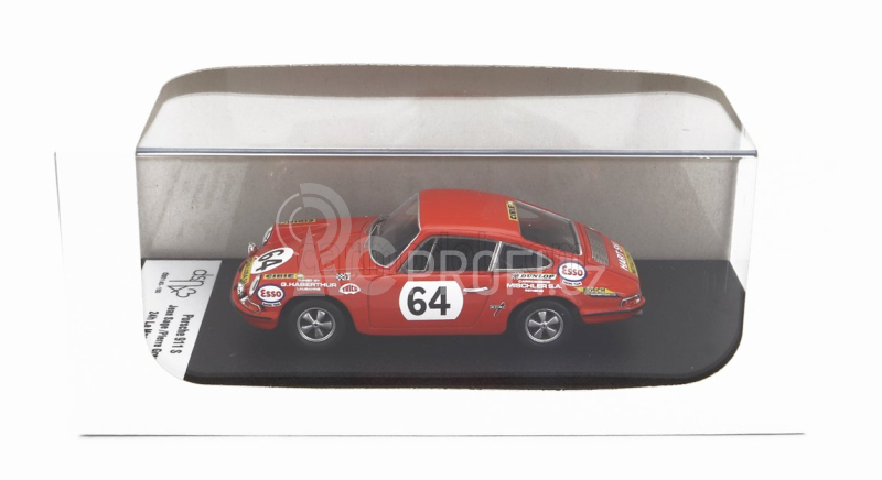 Trofeu Porsche 911s Coupe Team C.haldi N 64 24h Le Mans 1970 Jean Sage - Pierre Greub 1:43 Orange