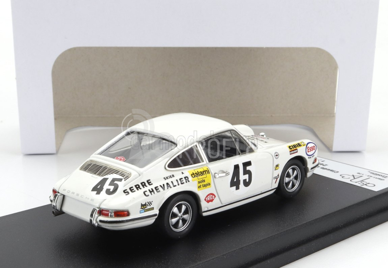Trofeu Porsche 911s Coupe Team C.laurent N 45 24h Le Mans 1970 Claude Laurent - Jacques Marche 1:43 Bílá
