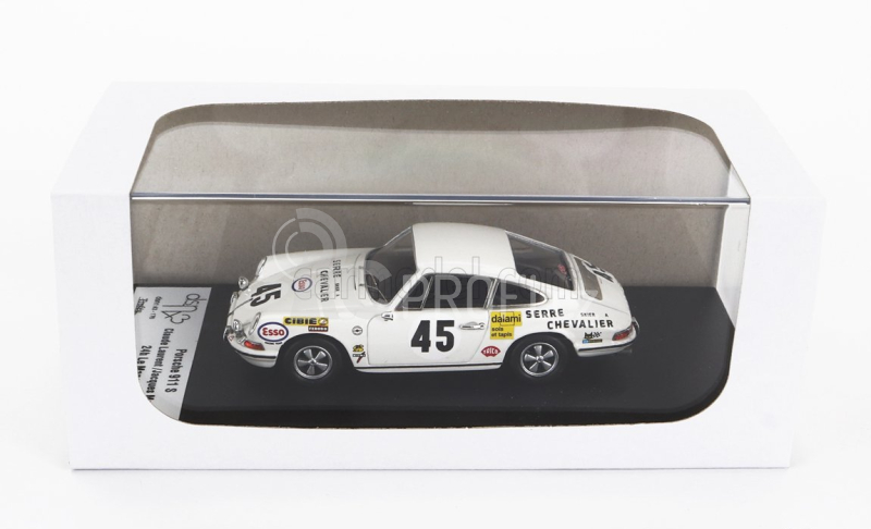 Trofeu Porsche 911s Coupe Team C.laurent N 45 24h Le Mans 1970 Claude Laurent - Jacques Marche 1:43 Bílá