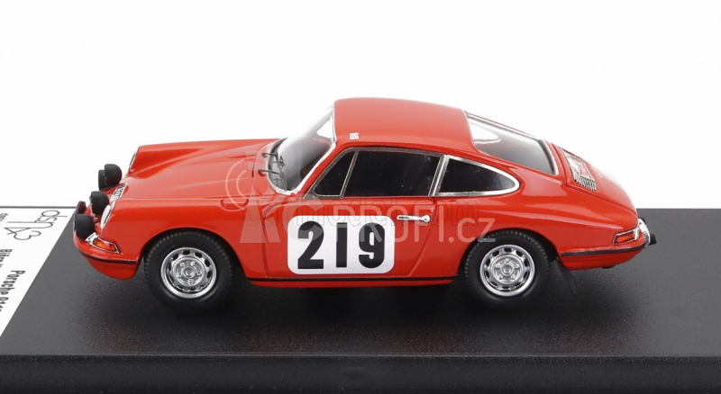 Trofeu Porsche 911t Coupe N 219 10th Rally Montecarlo 1968 Bjorn Waldegaard - Lars Helmer 1:43 Orange