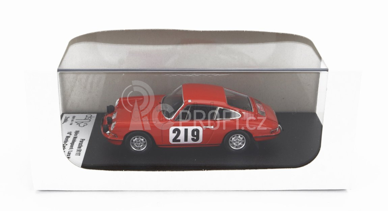 Trofeu Porsche 911t Coupe N 219 10th Rally Montecarlo 1968 Bjorn Waldegaard - Lars Helmer 1:43 Orange