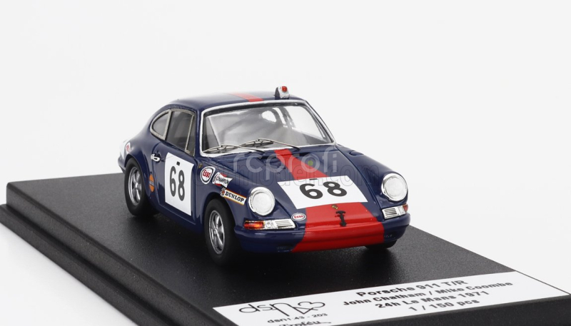 Trofeu Porsche 911t Coupe Team Paul Watson Race Organisation N 68 24h Le Mans 1971 John Chatham - Mike Coombe 1:43 Modrá Červená
