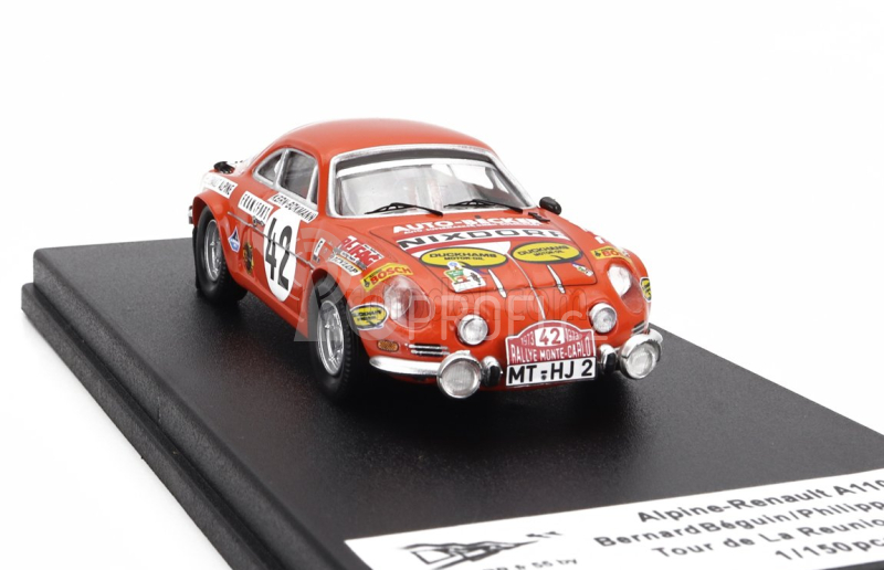Trofeu Renault A110 Alpine (night Version) N 42 Rally Tour De La Reunion 1979 Bernard Beguin - Philippe Ozoux 1:43 Orange