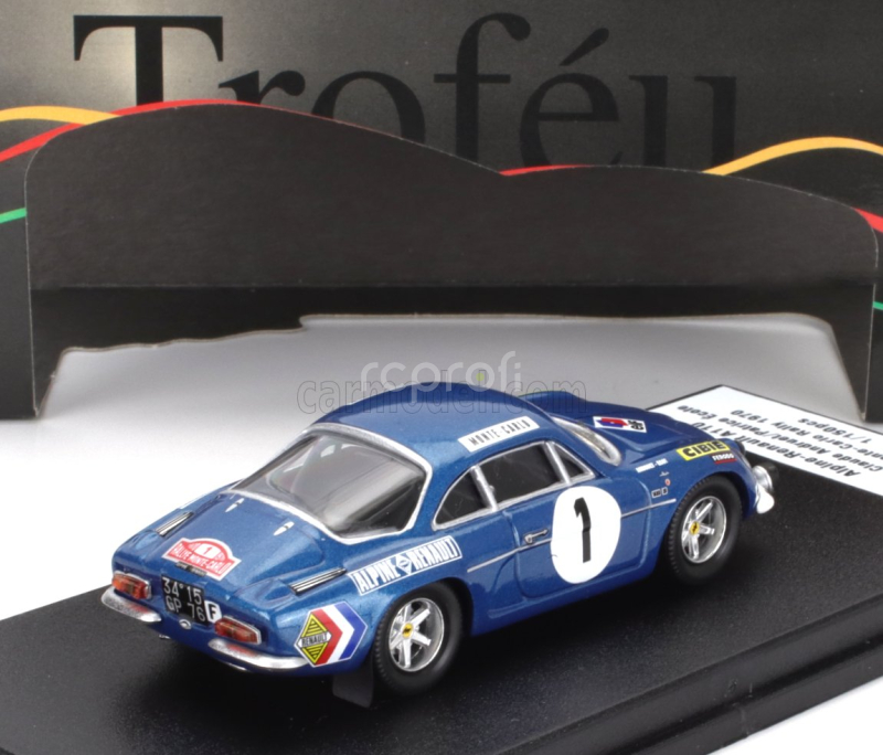 Trofeu Renault Alpine A110 1300 N 1 Rally Montecarlo 1970 Jean Claude Andruet - Patrice Ecot 1:43 Blue