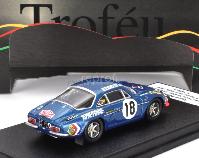 Trofeu Renault Alpine A110 1300 N 18 3rd Rally Montecarlo 1970 Jean Pierre Nicolas - Claude Roure 1:43 Blue