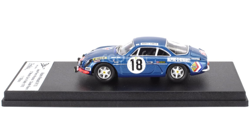 Trofeu Renault Alpine A110 1300 N 18 3rd Rally Montecarlo 1970 Jean Pierre Nicolas - Claude Roure 1:43 Blue