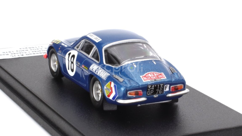 Trofeu Renault Alpine A110 1300 N 18 3rd Rally Montecarlo 1970 Jean Pierre Nicolas - Claude Roure 1:43 Blue