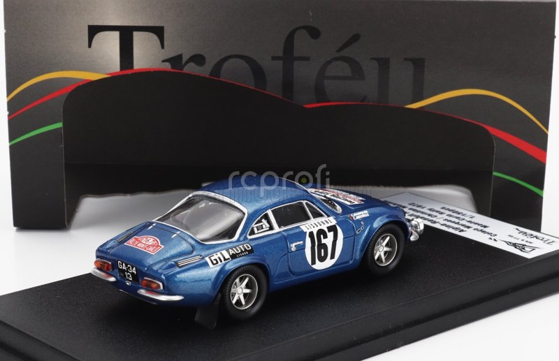 Trofeu Renault Alpine A110 1600 N 167 Rally Montecarlo 1972 Vitor Colaco Marques - Christian Melville 1:43 Blue