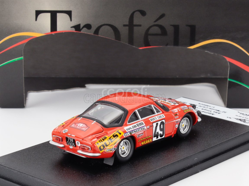 Trofeu Renault Alpine A110 Coupe N 49 Rally Montecarlo 1973 Alex Vineis - Oswald Peri 1:43 Red