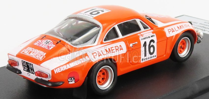 Trofeu Renault Alpine A110 N 16 Rally Firestone 1976 I.sunsundegui - J.larrinaga 1:43 Oranžová Bílá