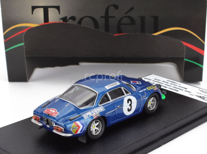 Trofeu Renault Alpine A110 N 3 Rally Montecarlo 1970 Jean Vinatier - Jean Francois Jacob 1:43 Blue