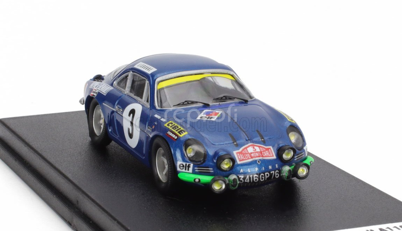 Trofeu Renault Alpine A110 N 3 Rally Montecarlo 1970 Jean Vinatier - Jean Francois Jacob 1:43 Blue