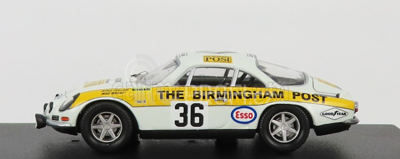 Trofeu Renault Alpine A110 N 36 Rally Rac Lombard 1971 N.hollier - M.broad 1:43 Bílá Žlutá