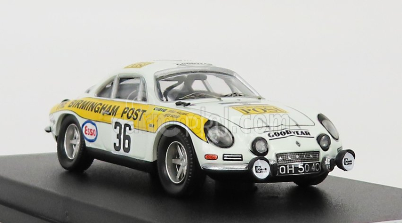 Trofeu Renault Alpine A110 N 36 Rally Rac Lombard 1971 N.hollier - M.broad 1:43 Bílá Žlutá