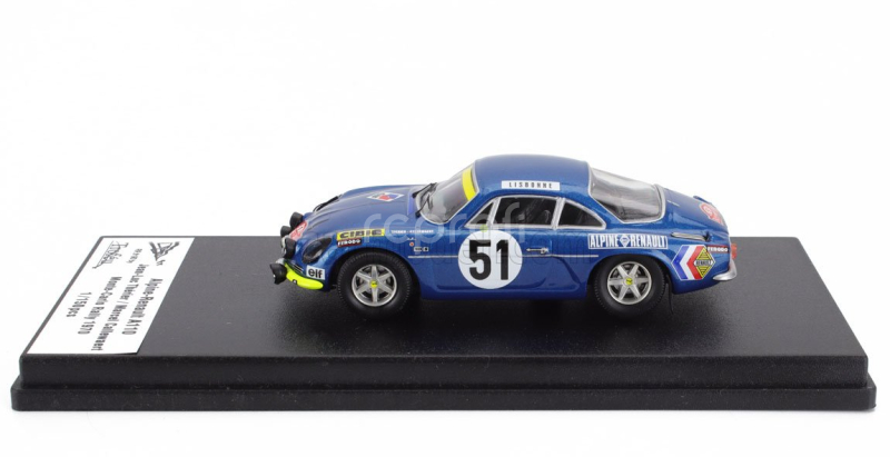Trofeu Renault Alpine A110 N 51 Rally Montecarlo 1970 Jean Luc Therier - Marcel Callewaert 1:43 Blue