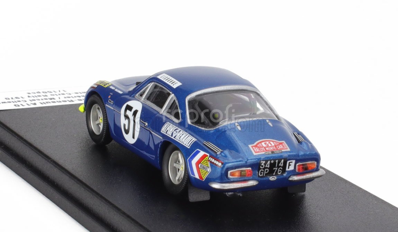 Trofeu Renault Alpine A110 N 51 Rally Montecarlo 1970 Jean Luc Therier - Marcel Callewaert 1:43 Blue