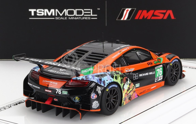 Truescale Acura Nsx Gt3 Evo Team Compass Racing N 76 Imsa 2021 M.mcmurry - M.farnbacher 1:43 Oranžová Černá