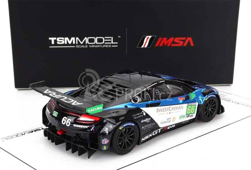 Truescale Acura Nsx Gt3 Evo22 3.5l Turbo V6 Team Gradient Racing N 66 24h Daytona 2022 K.simpson - T.bechtolsheimer 1:43 Černá Bílá Modrá