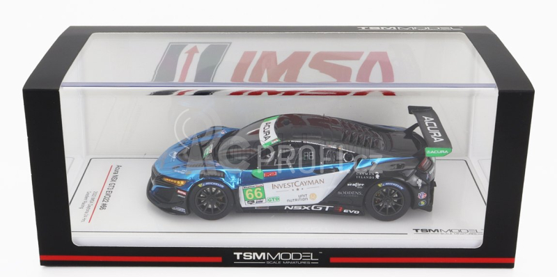 Truescale Acura Nsx Gt3 Evo22 3.5l Turbo V6 Team Gradient Racing N 66 24h Daytona 2022 K.simpson - T.bechtolsheimer 1:43 Černá Bílá Modrá