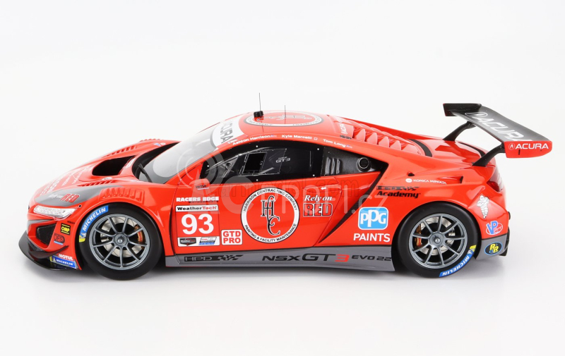 Truescale Acura Nsx Gt3 Evo22 Team Edge Motorsport N 93 12h Sebring 2022 1:18 Red