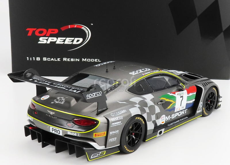 Truescale Bentley Continental Gt3 Team Bentley M-sport N 7 Intercontinental Gt Challenge 9h Kyalami 2020 J.pepper - M.soulet - J.gounon 1:18 Grey