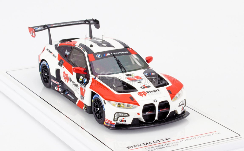 Truescale BMW 4-series M4 Gt3 3.0l Twin Turbo Team Paul Miller Racing N 1 3rd Gtd Pro Class Imsa 24h Daytona 2024 Bryan Sellers - Madison Snow - Neil Verhagen - Sheldon Van Der Linde 1:43 Bílá Červená Černá