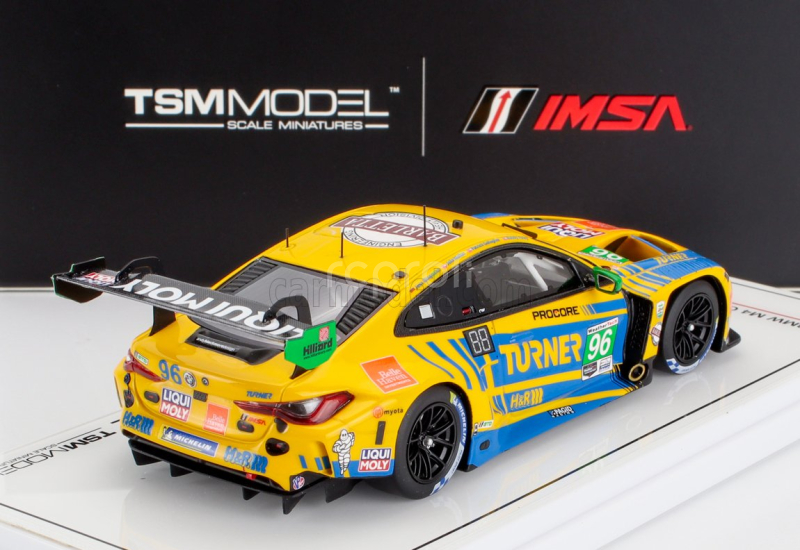 Truescale BMW 4-series M4 Gt3 3.0l Twin Turbo Team Turner Motorsport N 96 Imsa 24h Daytona 2024 Michael Dinan - Robby Foley - Patrick Gallagher - Jens Klingmann 1:43 Žlutá Modrá